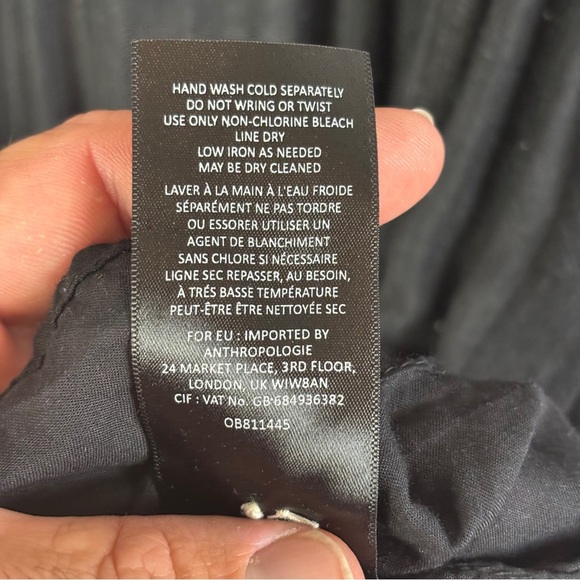 Anthropologie Akemi + Kin black Embroidered A-line tank Dress sz XS - Picture 11 of 12